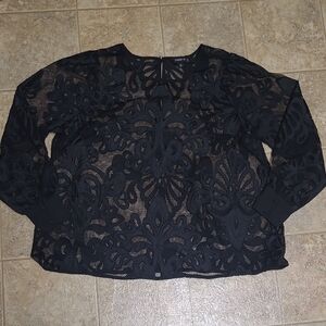 Torrid Black Lace Overlay Women’s Top Size 0